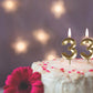 Bailym 33rd Birthday Candles, Glitter Gold Cake Topper, 1.3 Inch, Synthetic Wax for Party Decorations