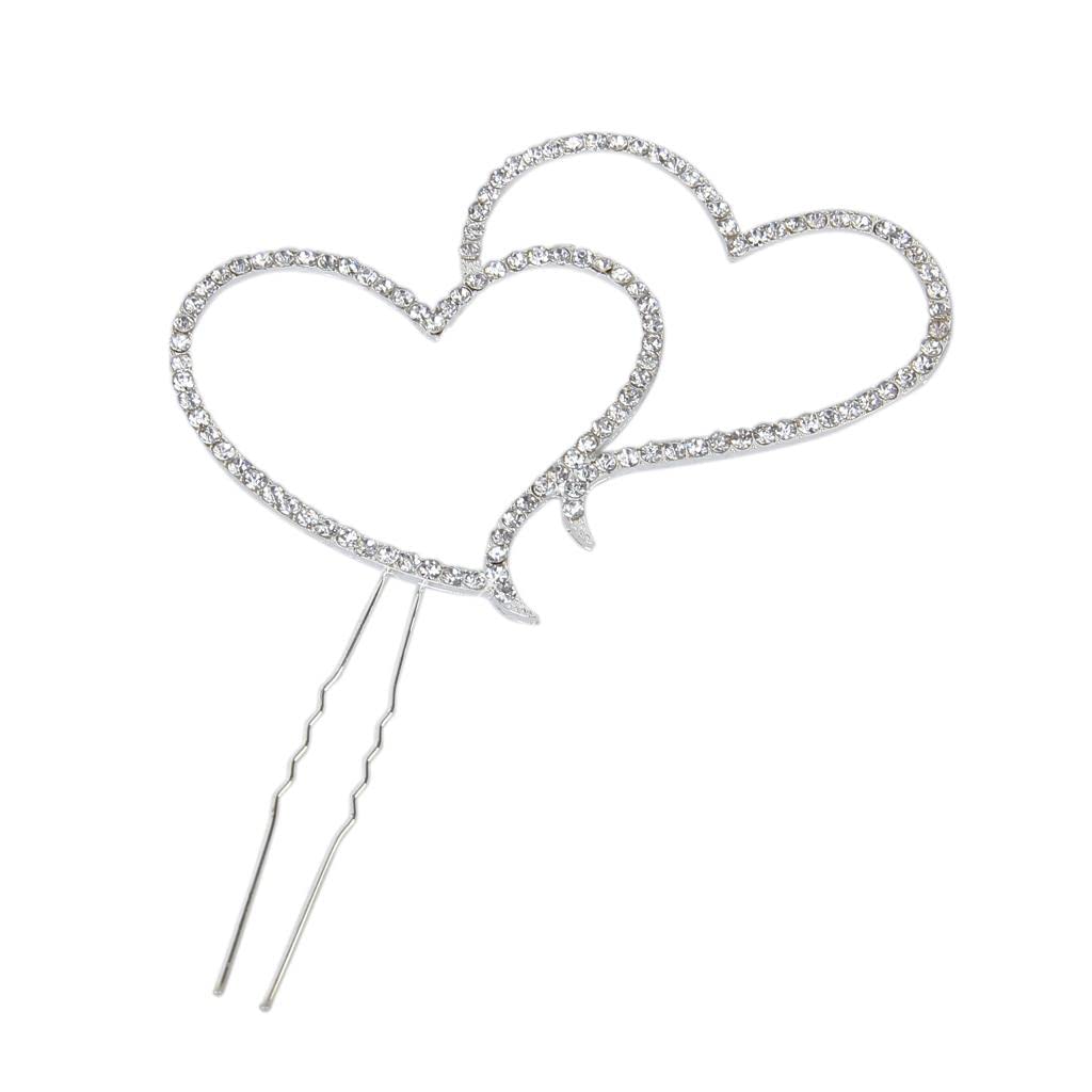Loom Tree Crystal Rhinestone Double Heart Cake Topper Wedding Decoration