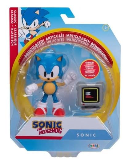 Sonic the Hedgehog 4 Articulated Action Figure Collection (Choose Figure) (Classic Sonic with Monitor)