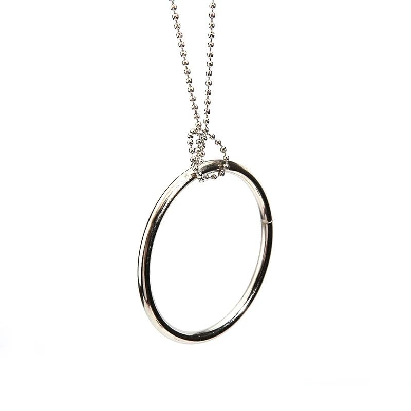 Momomage 1 Pc Ring And Chain (Large Ring) Magic Tricks Metal Knot Ring On Chain Magic Prop Close Up Street Magic Illusion (Silve