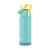 Moca 550Ml Stainless Steel Water Bottle For Kids Insulated Sipper Bottle With Straw Soft Spout Leakproof Lid Non Slip Base For S