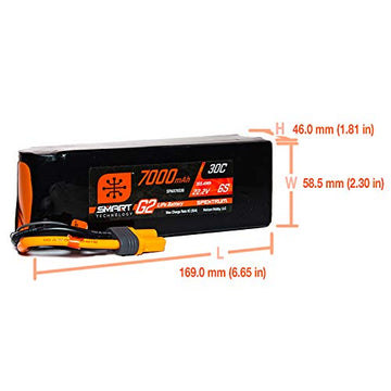 Spektrum 22.2V 7000mAh 6S 30C Smart LiPo G2: IC5, SPMX76S30