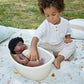 Miniland Bathtub and Rainbow Sponge Set - Bioplastic, Beige, 15 3/4 inches, Model 31100