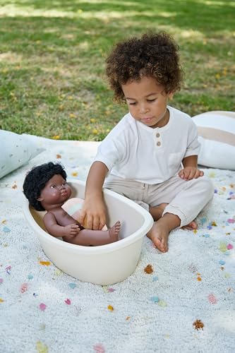 Miniland Bathtub and Rainbow Sponge Set - Bioplastic, Beige, 15 3/4 inches, Model 31100