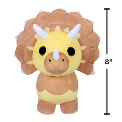 Adopt Me! Collector Plush - Triceratops - Series 4 - Uncommon in-Game Stylization Plush - limited availability Virtual Item Code Included - Toys for Kids Featuring Your Favorite Pet  Ages 6+