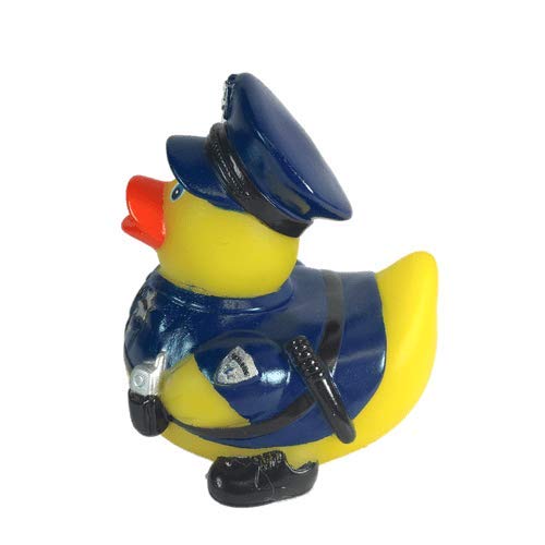3' Police Rubber Duck [Sealed Hole, No Mildew] - Baby Safe Bathtub Bathing Toy