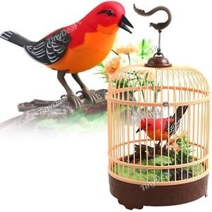 Az Trading & Import Bc507B Singing & Chirping Bird In Cage - Realistic Sounds & Movements