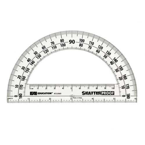 Eai Education 6'' Shatterproof Protractor: Clear - Set Of 10