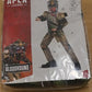 Apex Legends Bloodhound Costume  Video Game Inspired Muscle Padded Jumpsuit and Mask  Child Size Medium (7-8) Green & Tan