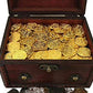 100 Toy Metal Shiny Gold Pirate Coins with Treasure Chest