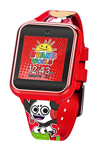 Accutime Kids Ryan'S World Red Educational Touchscreen Smart Watch Toy For Boys, Girls, Toddlers - Selfie Cam, Learning Games, Alarm, Calculator, Pedometer And More (Model: Ryw4037Az)