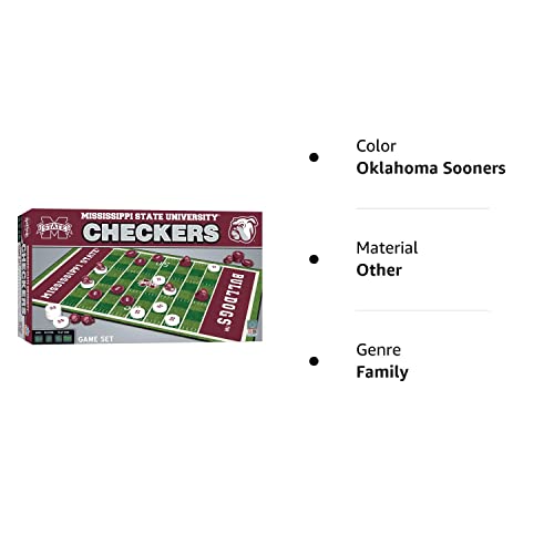 Masterpieces Family Game - Ncaa Oklahoma Sooners Checkers - Officially Licensed Board Game For Kids & Adults , 13'' X 21''