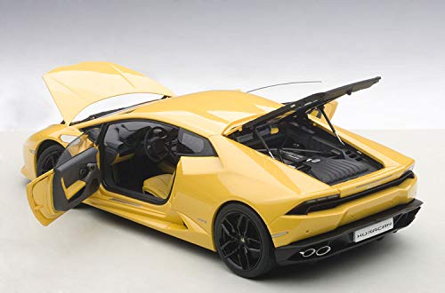 AUTOart Lamborghini Huracan LP610-4 Model 74604, 1/18 Scale Diecast, Yellow, Rubber Material