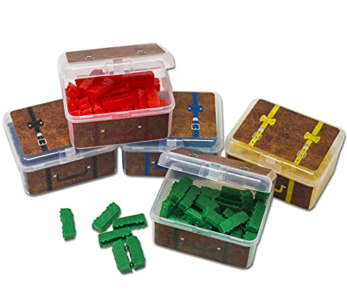 PRODUCT80 BitsBin Storage Cases for Ticket to Ride - 5 Vintage Style Suitcases, Multicolor, Compatible with Original & Europe Versions
