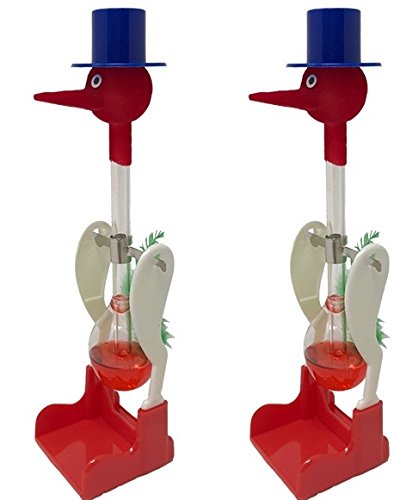 Drinking Bird Perpetual Motion (2 Pack) The Original Vintage Retro Magic Sippy Dipping Bird A Science Wonder Wholesale Bulk Set Of 2-The Incredible Bird That Drinks Water
