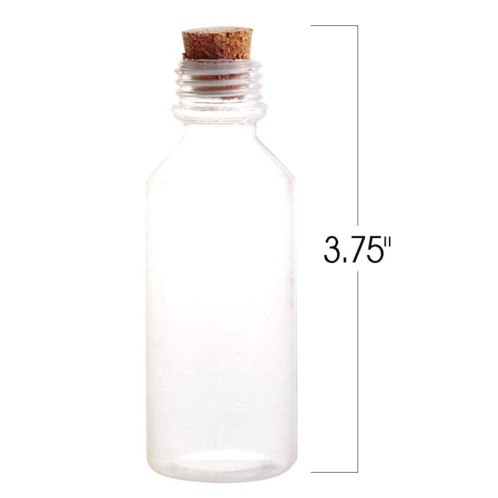 Artcreativity Plastic Sand Art Bottles With Corks - Pack Of 24-2Oz Clear Containers For Sand Art, Message In A Bottle, Wedding Invitations, Fun Arts And Crafts Supplies For Kids - Sand Not Included…