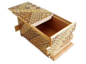 Japanese Puzzle Boxes Yosegi Puzzle Box - 5 Sun, 10 Steps, Wooden Craftsmanship