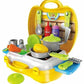 Toy Vibes Plastic Kitchen Cooking Pretend Play Kit with Toy Briefcase Set of 26 (Yellow)