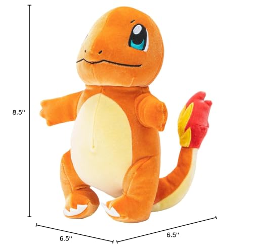 Pok  mon Charmander Select Velvet Plush - 8-Inch Charmander Plush with Unique Velvet Fabric and Authentic Details