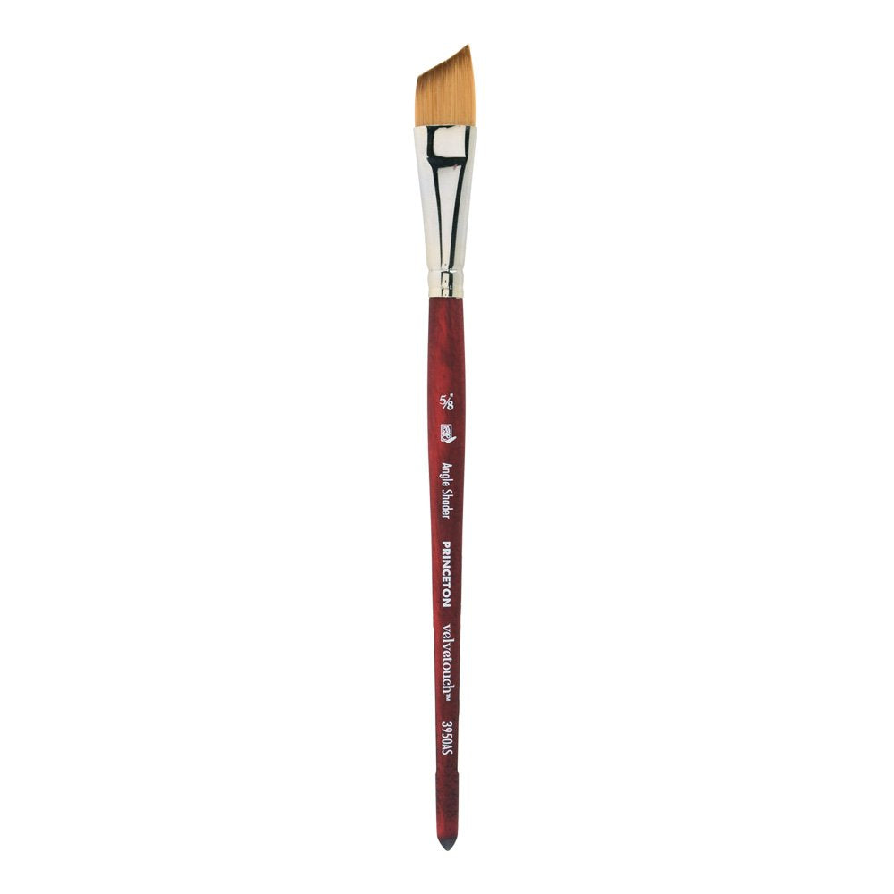 Princeton Velvetouch Short Handle Angle Shader Paint Brush | Precise Brush for Fine Detail | Velvetouch Comfortable Handle | Ang