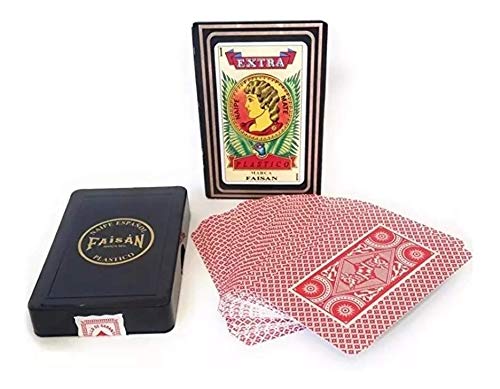 Faisan Spanish Playing Cards - 100% Plastic, 40 Cards, Black, 0.6 x 2.8 x 4.1 inches