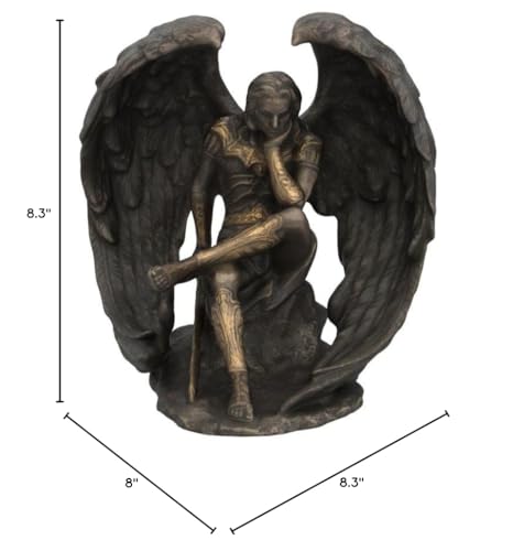 US 6.5 Cold Cast Bronze Color Lucifer The Fallen Angel Figurine Statue