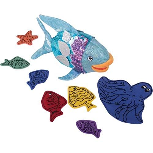 Cre8Tive Minds The Rainbow Fish Puppet - Prop Set For Visual Storytelling, 15 Piece Set, Puppet Show Theater For Kids, Bedtime S