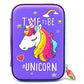 YBN Plastic Cute Unicorn Pencil Case for Girls  Aesthetic Pouch for Stationary, College Students  Stylish School Pouches  Kor