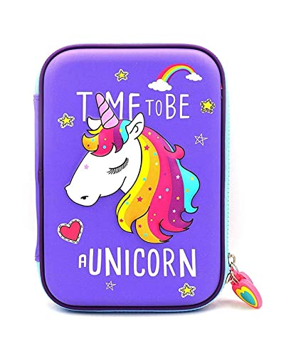 YBN Plastic Cute Unicorn Pencil Case for Girls  Aesthetic Pouch for Stationary, College Students  Stylish School Pouches  Kor
