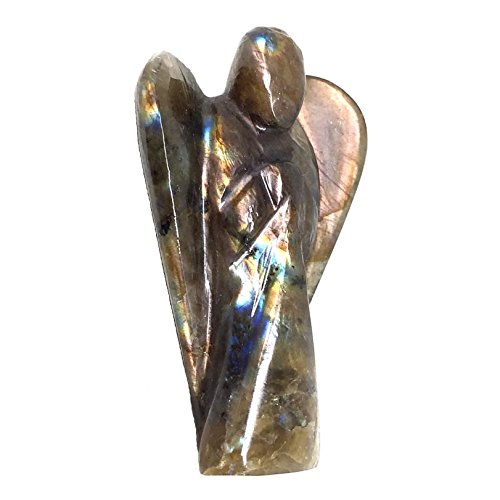 Nelson Creations, Llc Hand-Carved 2 Inch Labradorite Guardian Angel Natural Gemstone Healing Figurine