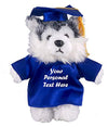 Plushland Plush Stuffed Animal Toys 8 Inches Present Gifts for Graduation Day  Personalized Text  Name or Your School Logo on Gown  Best for Any Grad School Kids (Graduation Husky Blue Gown)