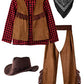 Relibeauty Kids Cowboy Costume For Boys Cosplay Costumes Birthday Party Christmas Halloween Dress Up Gift For Kids 5 Sets,Red 4T-4/110