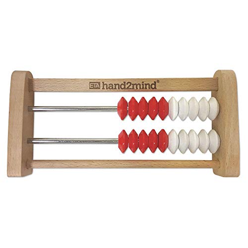 Hand2Mind Mini 20 Bead Wooden Rekenrek, Abacus For Kids Math, Math Manipulatives Kindergarten, Counting Rack For Kids, Counters For Kids Math, Educational Toys For Elementary Kids (Set Of 4)