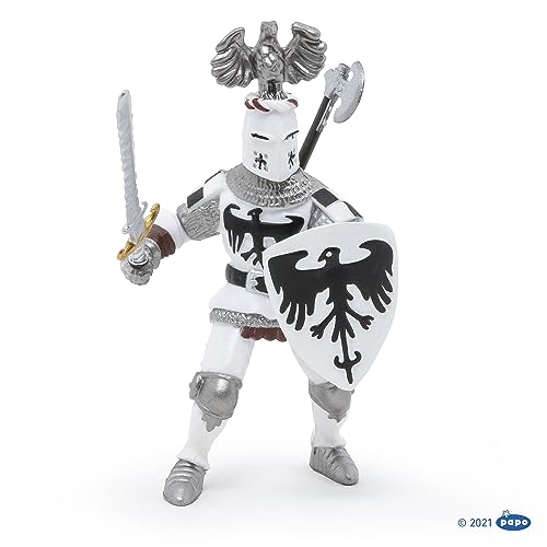 Papo -Hand-Painted - Figurine -Medieval-Fantasy -White Crested Knight -39785 - Collectible - For Children - Suitable For Boys And Girls - From 3 Years Old
