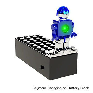E-Blox Lumen Power Figure Seymour, Led Glowing Light Up Figure, Glows Green & Blue When Connected To Metal Contact Point, Buildi