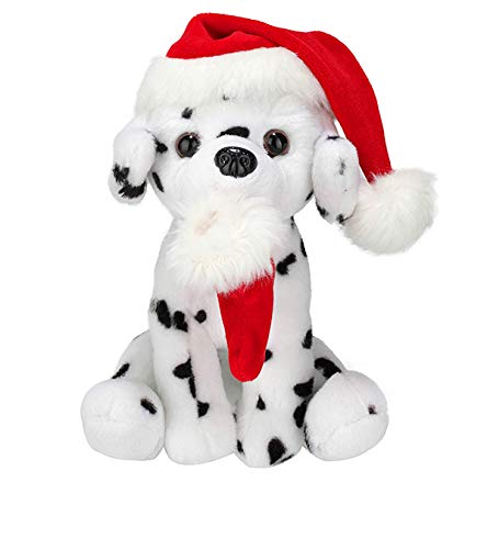 Plushland Xmas Pawpal with Santa Hat Stuffed Animals Plush Puppet Dog 8 Inches for Kids - A Perfect Christmas Day Gift on This Holiday for Babies (Christmas Dog Assortment)