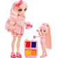 Rainbow High Littles Pool Day Playset + Small Doll (Pink 5.5   ), Pool With Rainbow Slide, Accessories, Smoothie Stand, Kids Gif