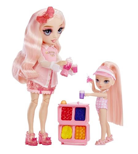 Rainbow High Littles Pool Day Playset + Small Doll (Pink 5.5   ), Pool With Rainbow Slide, Accessories, Smoothie Stand, Kids Gif