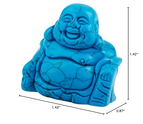 Rockcloud Healing Crystal Gemstone Carved Laughing Happy Buddha Feng Shui Figurines Wealth And Good Luck 1.5''