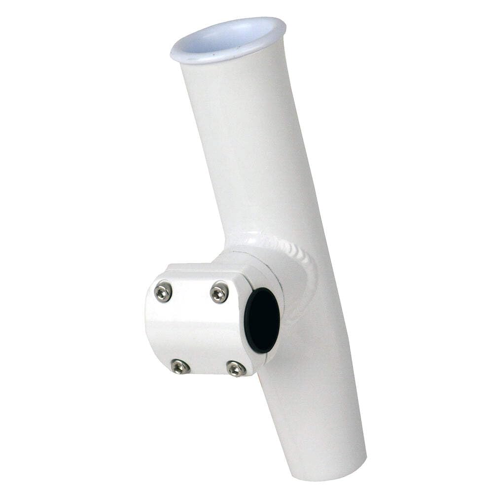 C.E. Smith Adjustable Mid Mount Rod Holder - 1-1/4 or 1-5/16 OD - White Powder Coat Aluminum w/Sleeve & Hex Key
