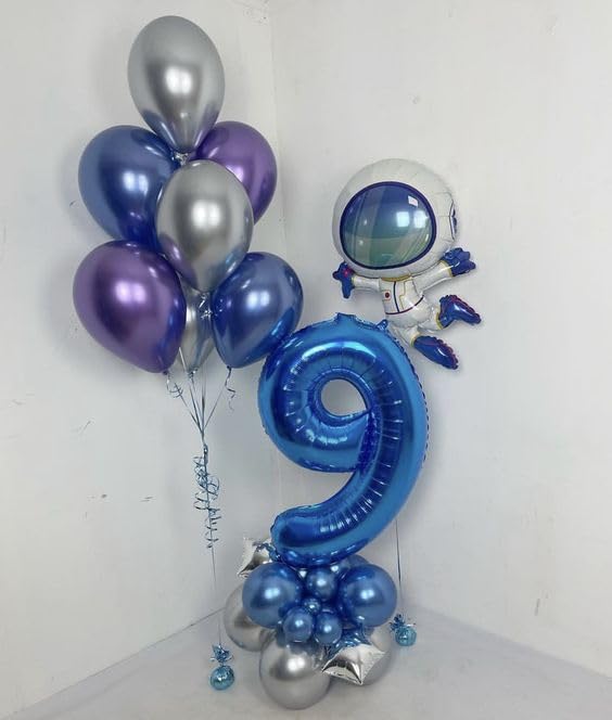 Navy Blue 9 Balloon, Number Balloon 40 Inch, Blue Party Decorations, Giant Birthday Decorations For 9Th 19Th 29Th 90Th, Number 9