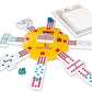 Puremco Mexican Train Double 12 Dominoes Set with Bonus Chickenfoot Game, 91 Tiles, Tin Travel Tin, Fun for Ages 6 & Up
