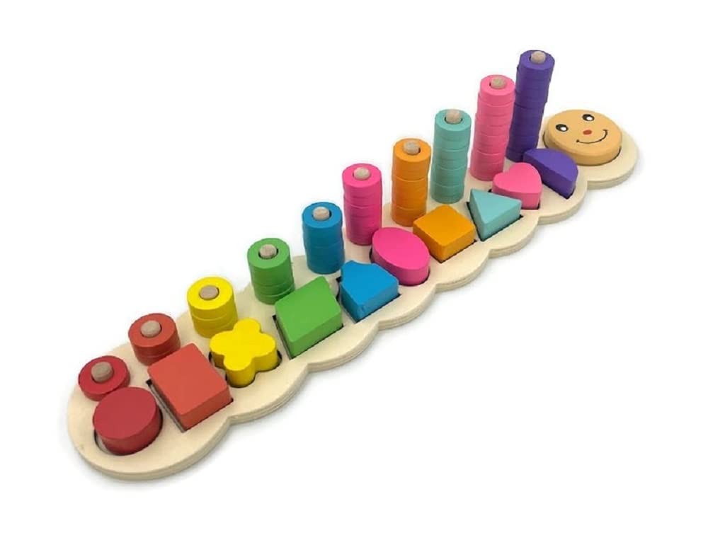 Artbee Wooden Number Puzzle Sorting Montessori Toys For Toddlers  Shape Sorter Counting Game For Age 3 4 5 Year OldS Kids (Sha
