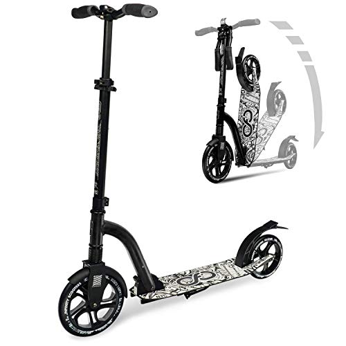 Crazy Skates Foldable Kick Scooter - Kick Scooters For Adults, Teens And Kids With Carrying Strap - Fast Folding, Adjustable Handlebars And Lightweight - New York City Scooter (Nyc) - Black