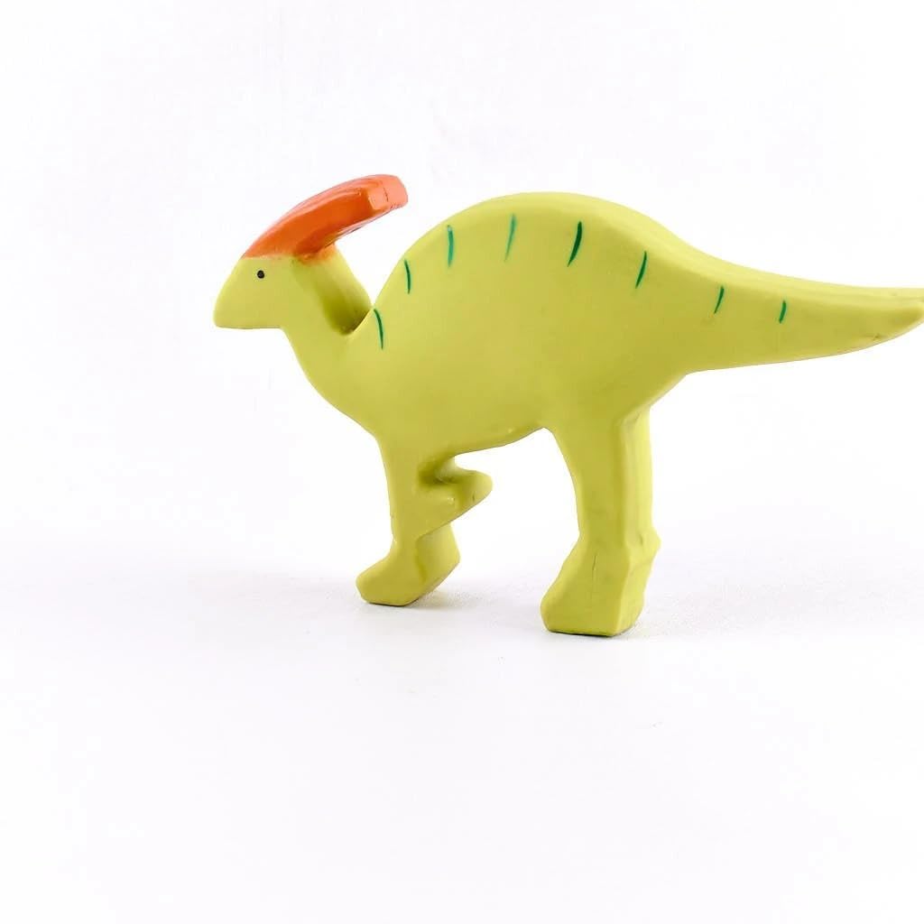 Tikiri My First Dino Baby Parasaurolophus Natural Rubber Toy (Green)