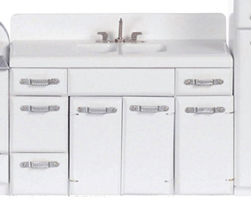 Dollhouse Miniature 1950's Double Sink  White #T5014