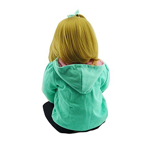Babyfere Realistic Reborn Toddlers Dolls Girls Blond Hair Look Real Soft Vinyl Toddler Dolls Silicone 24 Inches With Clothes