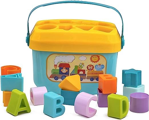 Goldimec Shape Sorter Baby And Toddler Toy, Abc And Shape Pieces, Sorting Shape Game, Developmental Toy For Children 18 Months+