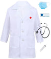 SAMRAT MART Doctor Dress for Boys and Girls with Name Badge, Mask, Strethoscope and Syringe for Fancy dress Competition Communit