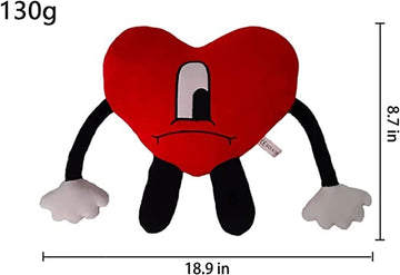 Bad Cute Bunny Plush Figure Toy 9.4 Inch Love Hearth Plush Toys For Kids And Fans Gift For Special Valentinas Christmas Day(Hearth Man)